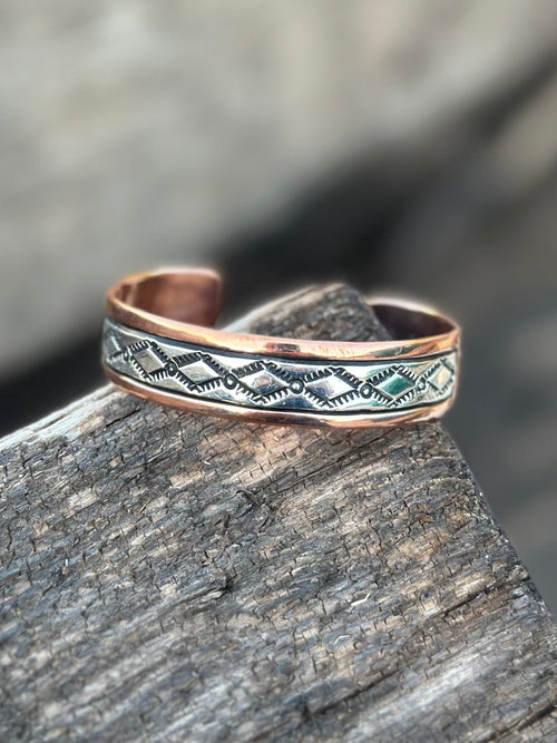 Shop Envi Me Bracelets Sterling Silver & Copper The Mesa Copper and Sterling Silver Cuff Bracelet