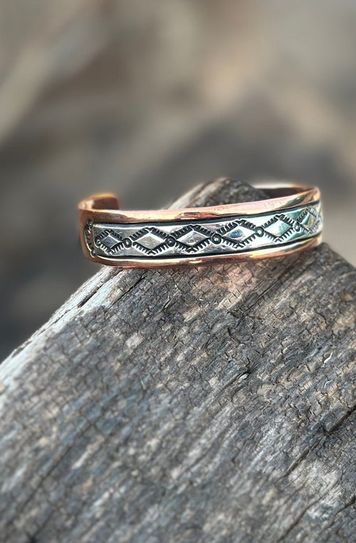 Shop Envi Me Bracelets Sterling Silver & Copper The Mesa Copper and Sterling Silver Cuff Bracelet