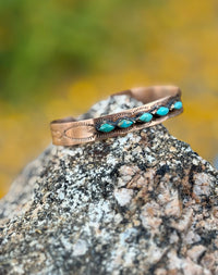 Shop Envi Me Bracelets Sterling Silver & Copper The Mesa Copper & Turquoise Cuff Bracelet