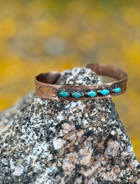 Shop Envi Me Bracelets Sterling Silver & Copper The Mesa Copper & Turquoise Cuff Bracelet