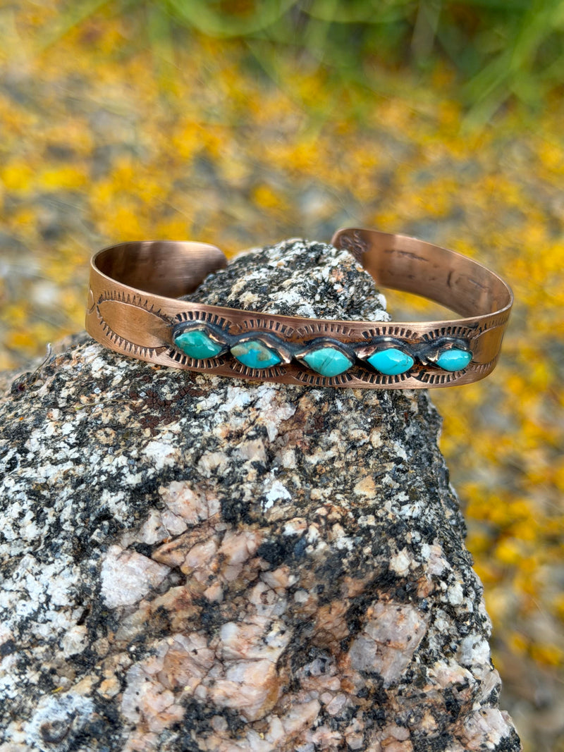 Shop Envi Me Bracelets Sterling Silver & Copper The Mesa Copper & Turquoise Cuff Bracelet