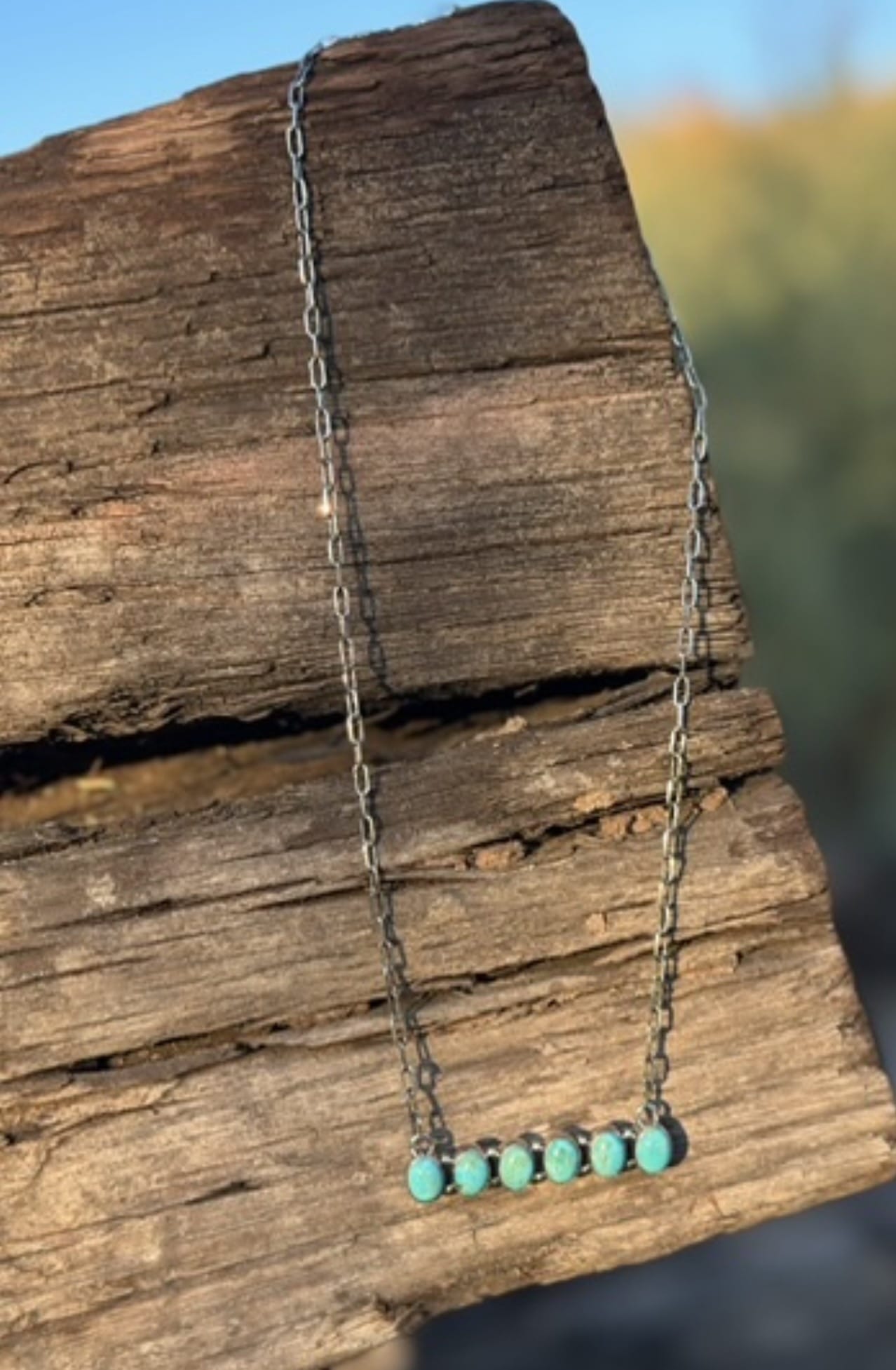 Shop Envi Me Necklaces The Mesa Sterling Silver Turquoise Bar Necklace