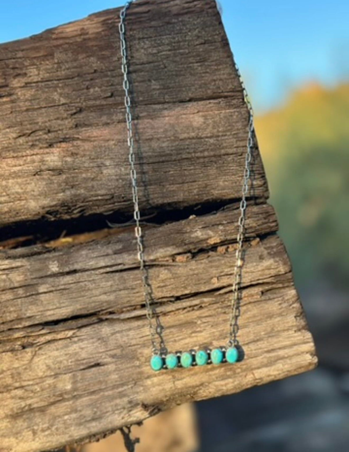 Shop Envi Me Necklaces The Mesa Sterling Silver Turquoise Bar Necklace