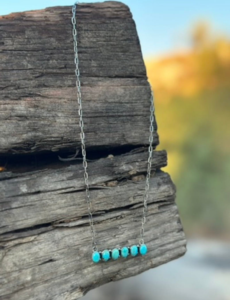 Shop Envi Me Necklaces The Mesa Sterling Silver Turquoise Bar Necklace