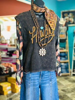 Shop Envi Me Tops and tunics The Mineral Wash Embroidered Western Howdy Mom Crop Top