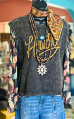 Shop Envi Me Tops and tunics The Mineral Wash Embroidered Western Howdy Mom Crop Top