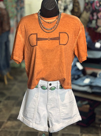 Shop Envi Me Tops and Tunics The Mineral Wash Snaffle Bit Baby Tee