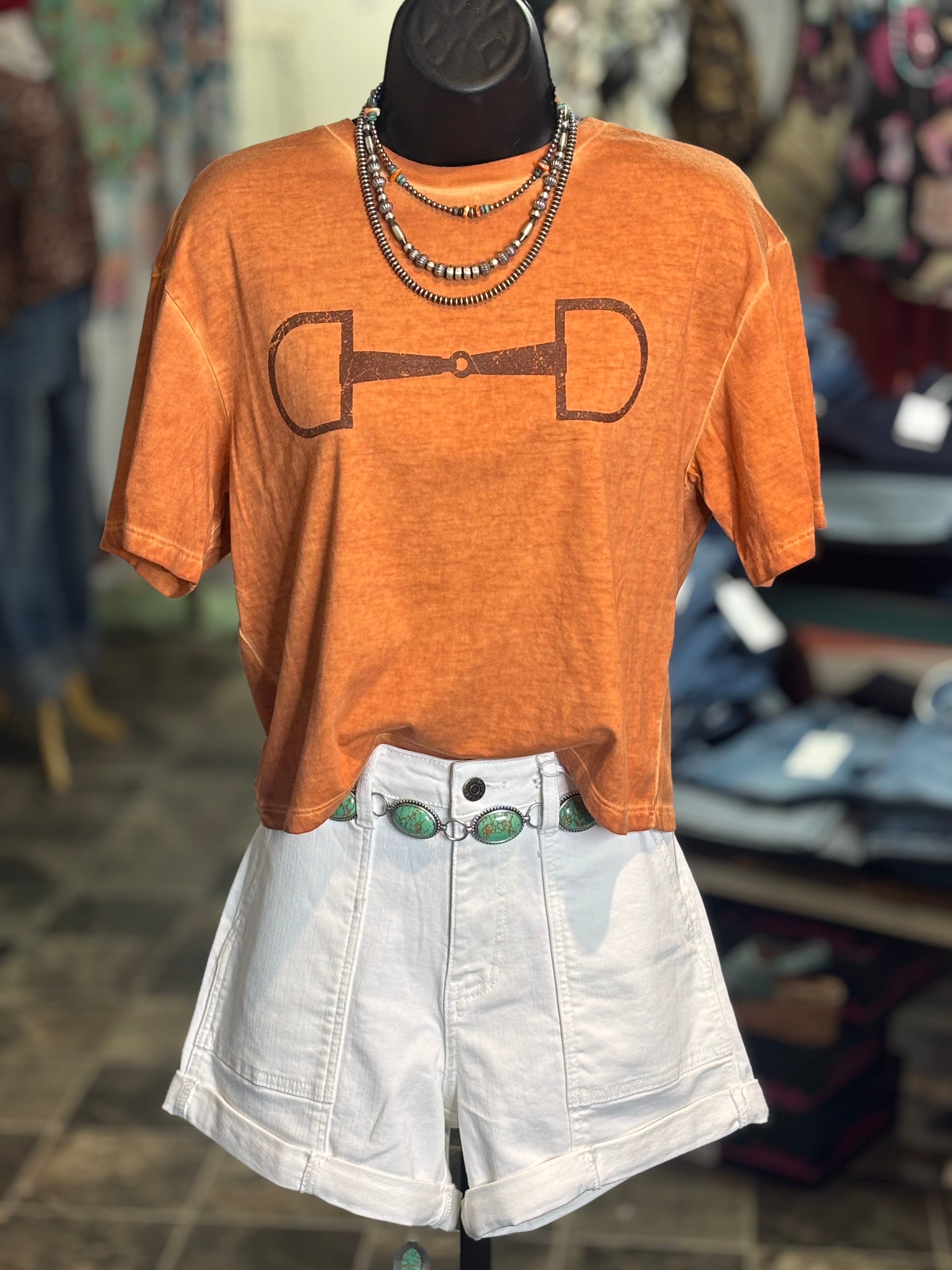 Shop Envi Me Tops and Tunics The Mineral Wash Snaffle Bit Baby Tee
