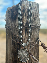 Shop Envi Me Jewelry The Mission Silver Cross Pearl Necklace