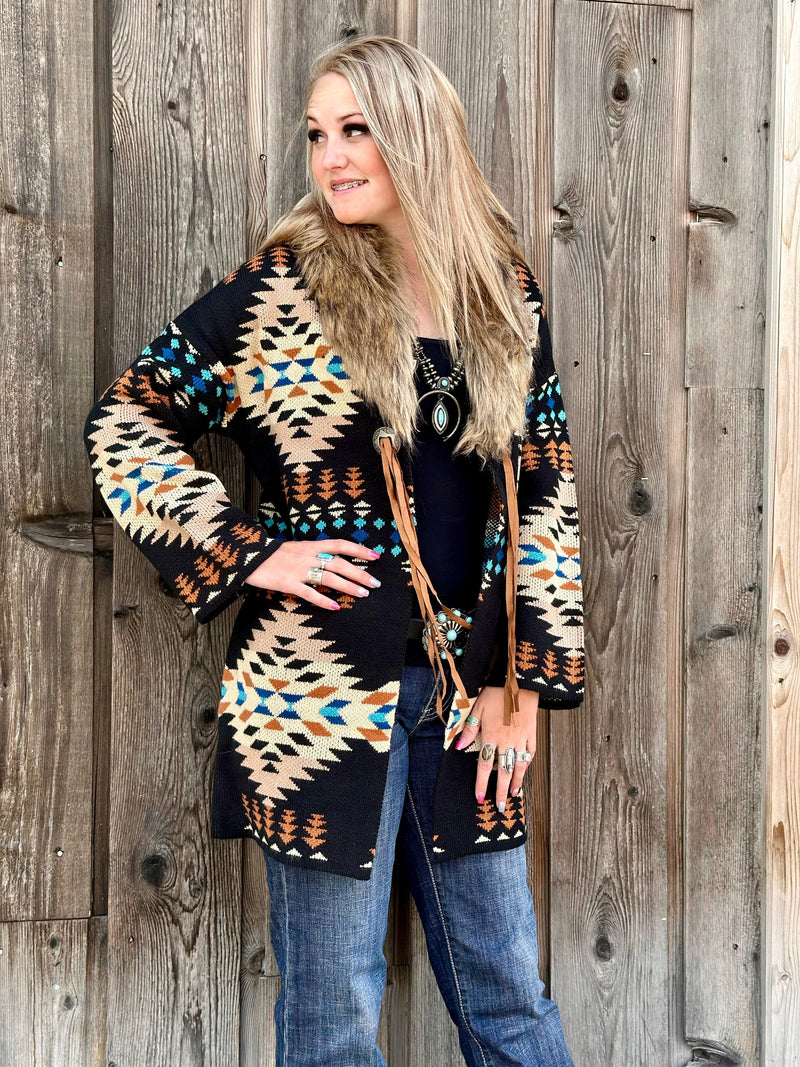 R Cinco RAnch Cardigans and Kimonos The Montana Beth Aztec Sweater Small & Med Only