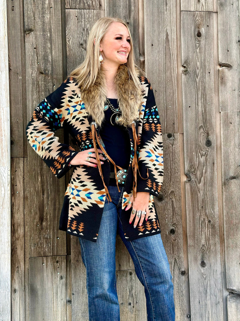 R Cinco RAnch Cardigans and Kimonos The Montana Beth Aztec Sweater Small & Med Only