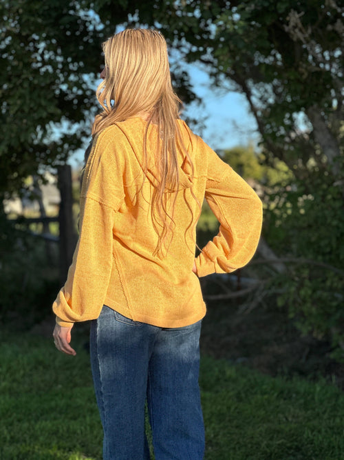 Shop Envi Me Tops and Tunics The Montana Mustard Hoodie Top