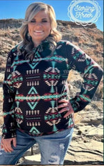 Shop Envi Me Tops and Tunics The Montana Tribal Half Zip  Pullover