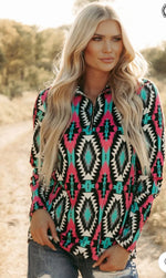 Shop Envi Me Tops and Tunics The Montezuma Aztec Half Zip  Pullover