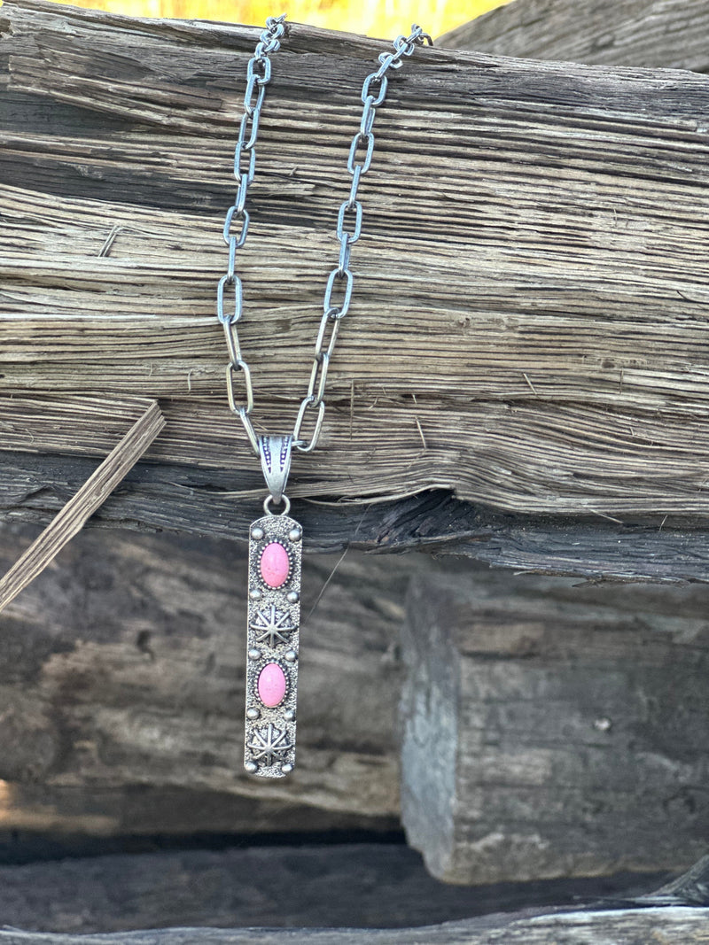 Shop Envi Me Necklaces The Must Have Pink Star Bar Paperclip Chain Necklace On Paperclip Chain