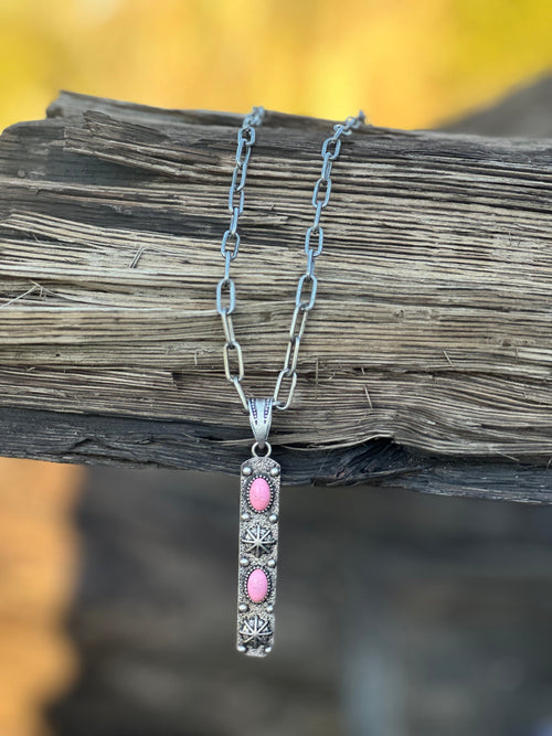 Shop Envi Me Necklaces The Must Have Pink Star Bar Paperclip Chain Necklace On Paperclip Chain