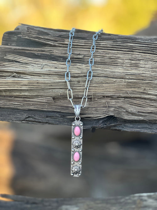 Shop Envi Me Necklaces The Must Have Pink Star Bar Paperclip Chain Necklace On Paperclip Chain