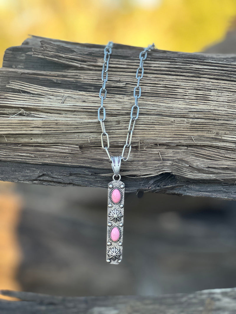 Shop Envi Me Necklaces The Must Have Pink Star Bar Paperclip Chain Necklace On Paperclip Chain