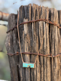 Shop Envi Me Necklaces The Must Have Real Copper Turquoise Bar Necklace