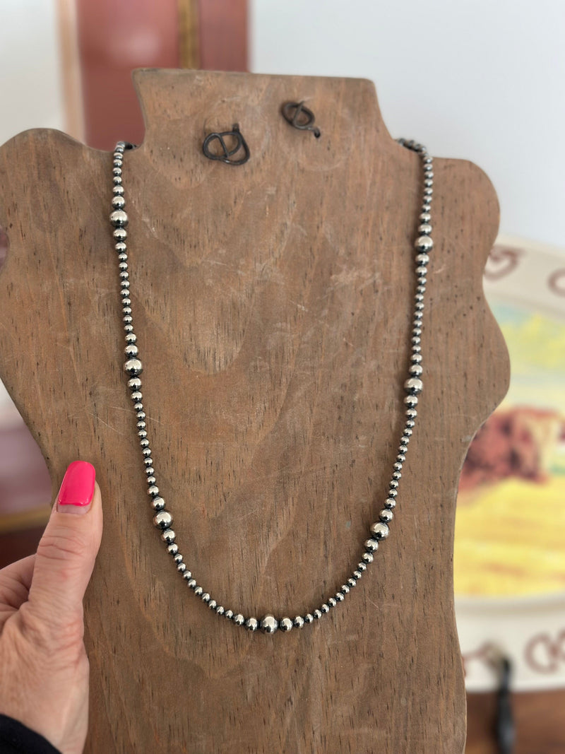 Shop Envi Me Necklaces 24” 4 to 8mm The Must Have Sterling Silver NA Navajo Pearl Necklace