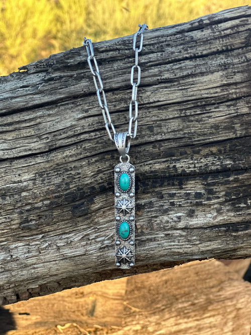 Shop Envi Me Necklaces The Must Have Turquoise Star Bar Paperclip Chain Necklace On Paperclip Chain