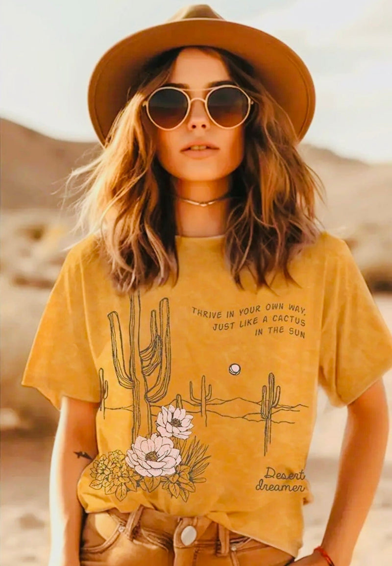 Shop Envi Me It's T-shirt Kinda Day The Mustard Cactus Blossom Tee