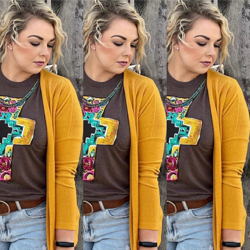 Shop Envi Me Tops and tunics The Mustard Fall Feels Cardigan