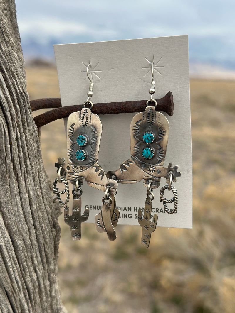 Shop Envi Me Earrings Turquoise The NA Made Boots & Cactus Sterling Silver & Real Turquoise Earring One Pair Only