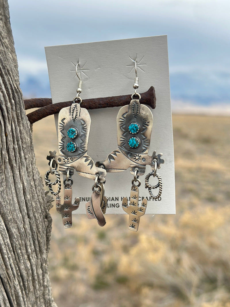 Shop Envi Me Earrings Turquoise The NA Made Boots & Cactus Sterling Silver & Real Turquoise Earring One Pair Only