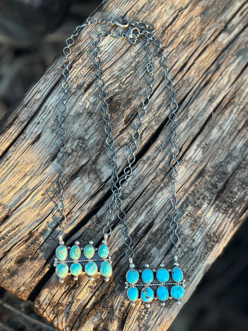 Shop Envi Me Necklaces 16” The NA Made Desert Turquoise Sterling Silver & Turquoise Bar Necklace
