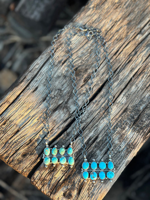 Shop Envi Me Necklaces 16” The NA Made Desert Turquoise Sterling Silver & Turquoise Bar Necklace