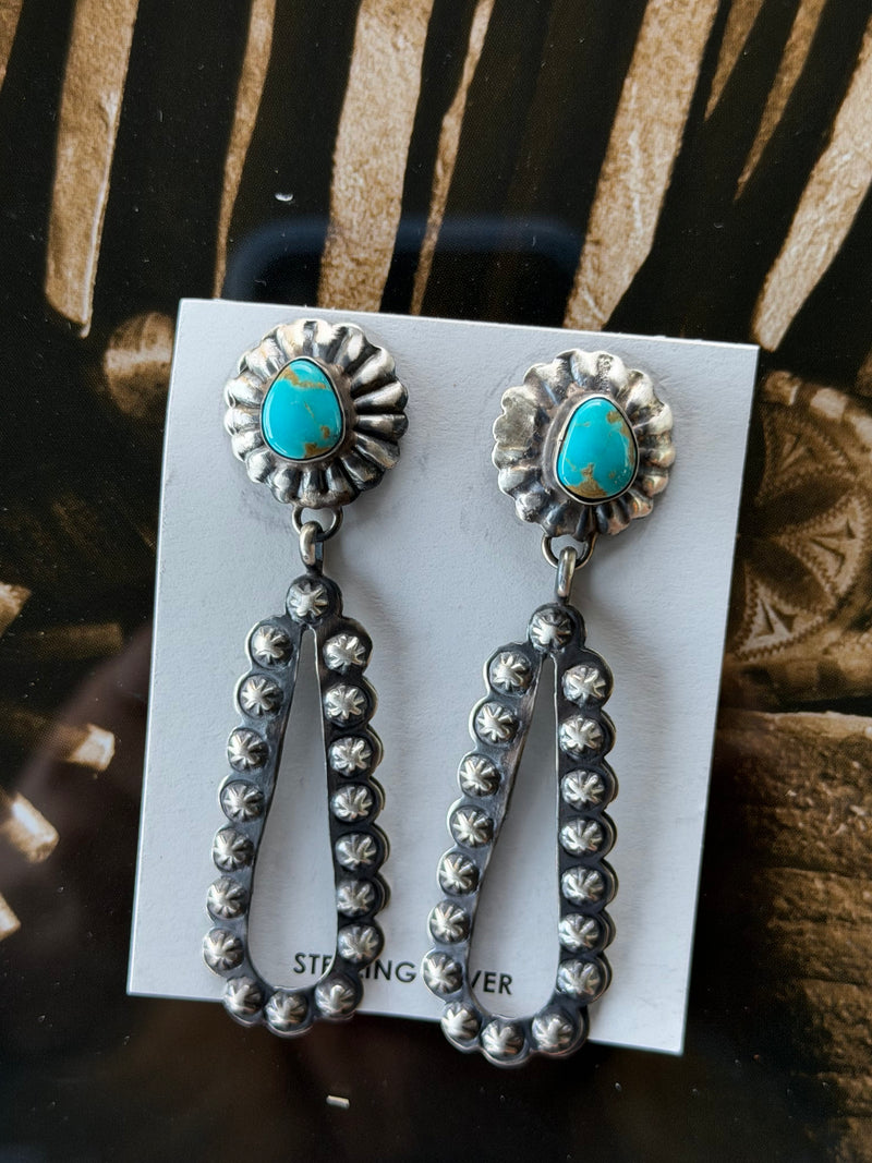 Shop Envi Me Earrings Silver The NA Made San Mesa Sterling Silver & Turquoise Navajo Pearl Earring