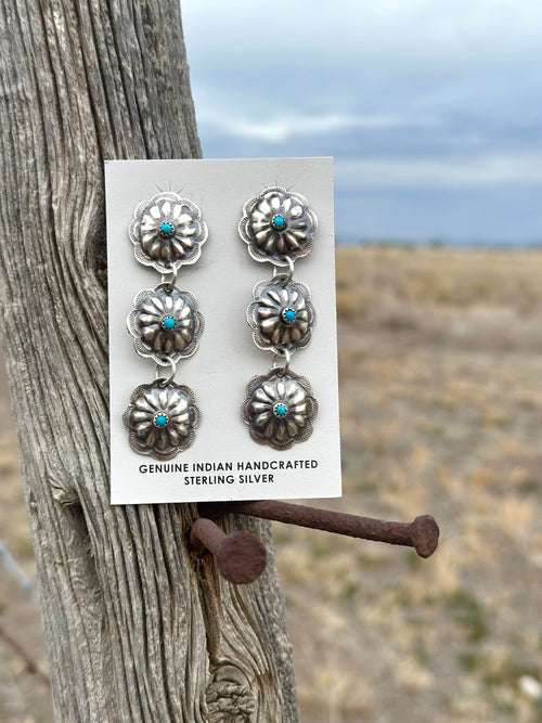 Shop Envi Me Earrings Turquoise The NA Made Sonora Sterling Silver & Real Turquoise Earring One Pair Only