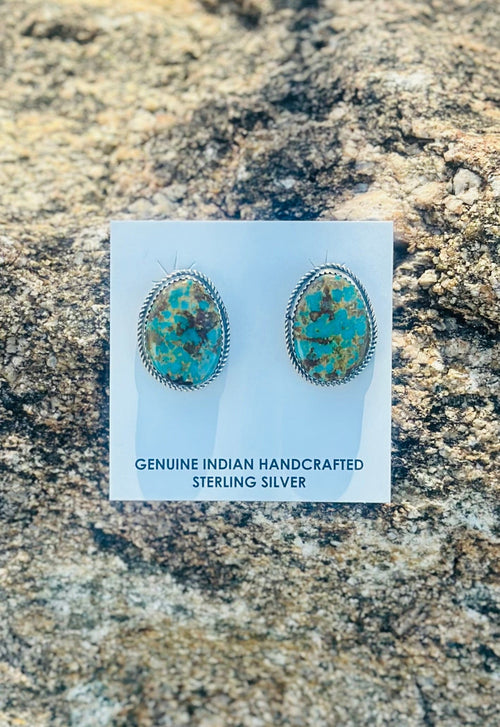 Shop Envi Me Earrings Silver The NA Made Sterling Silver & Kingman Turquoise Earring One Only