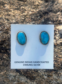 Shop Envi Me Earrings Silver The NA Made Sterling Silver & Kingman Turquoise Stud Earring One Only