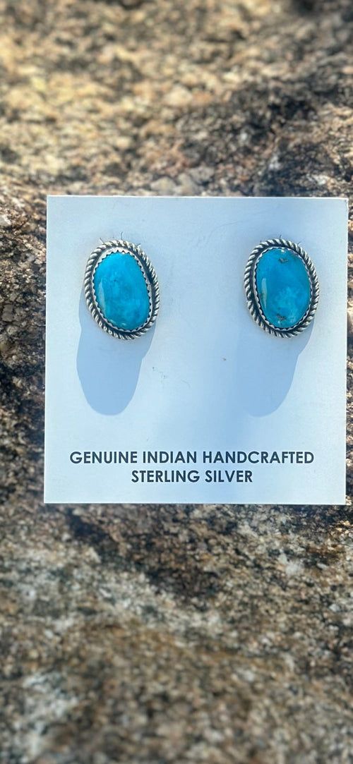 Shop Envi Me Earrings Silver The NA Made Sterling Silver & Kingman Turquoise Stud Earring One Only
