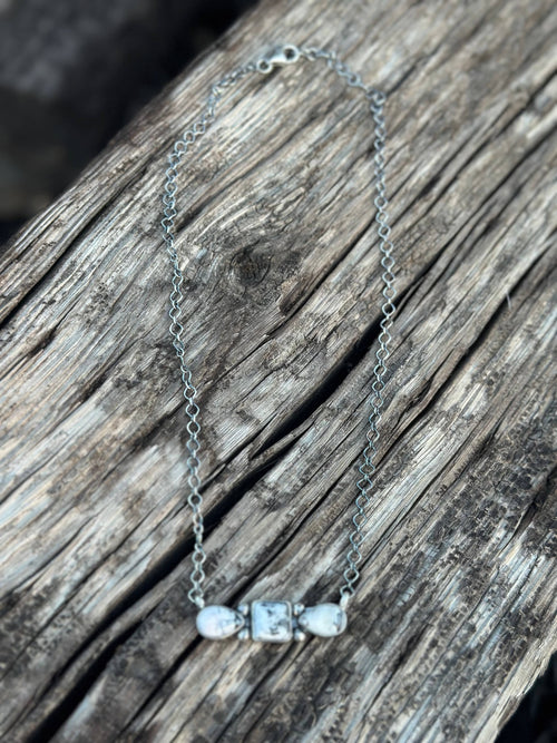 Shop Envi Me Necklaces 16” The NA Made White Buffalo & Sterling Silver Bar Necklace One Only