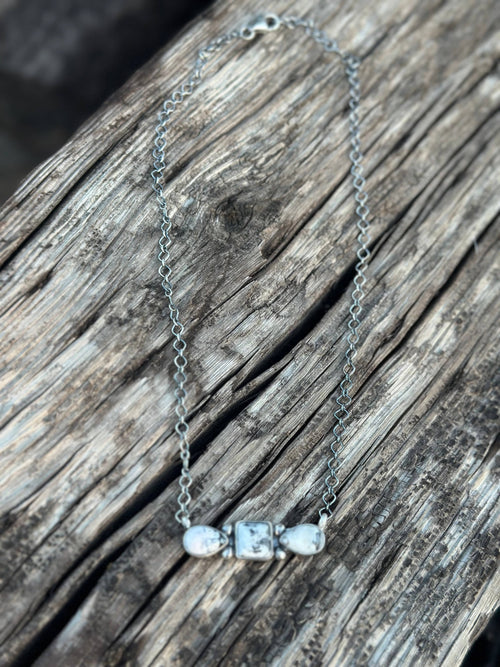 Shop Envi Me Necklaces 16” The NA Made White Buffalo & Sterling Silver Bar Necklace One Only