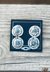 Shop Envi Me Earrings Sterling The NA Sterling & Turquoise Double Concho Earring