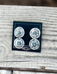 Shop Envi Me Earrings Sterling The NA Sterling & Turquoise Double Concho Earring