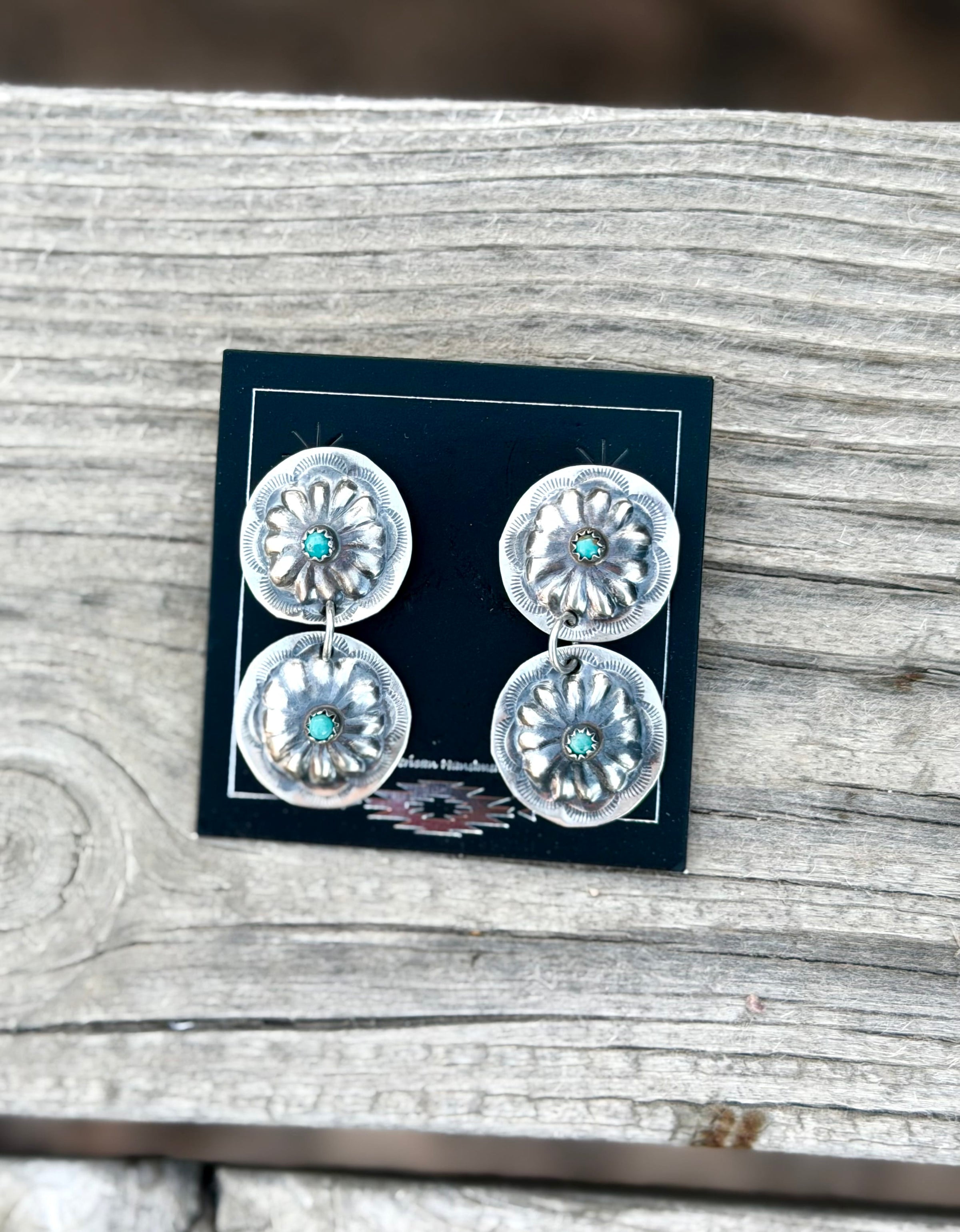 Shop Envi Me Earrings Sterling The NA Sterling & Turquoise Double Concho Earring