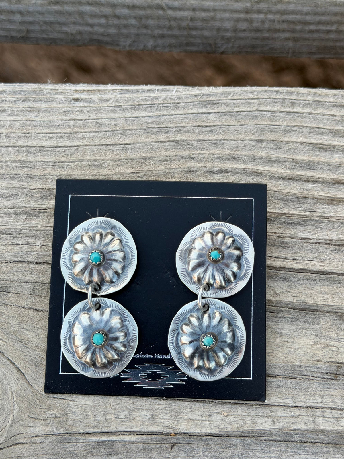 Shop Envi Me Earrings Sterling The NA Sterling & Turquoise Double Concho Earring