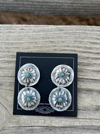 Shop Envi Me Earrings Sterling The NA Sterling & Turquoise Double Concho Earring