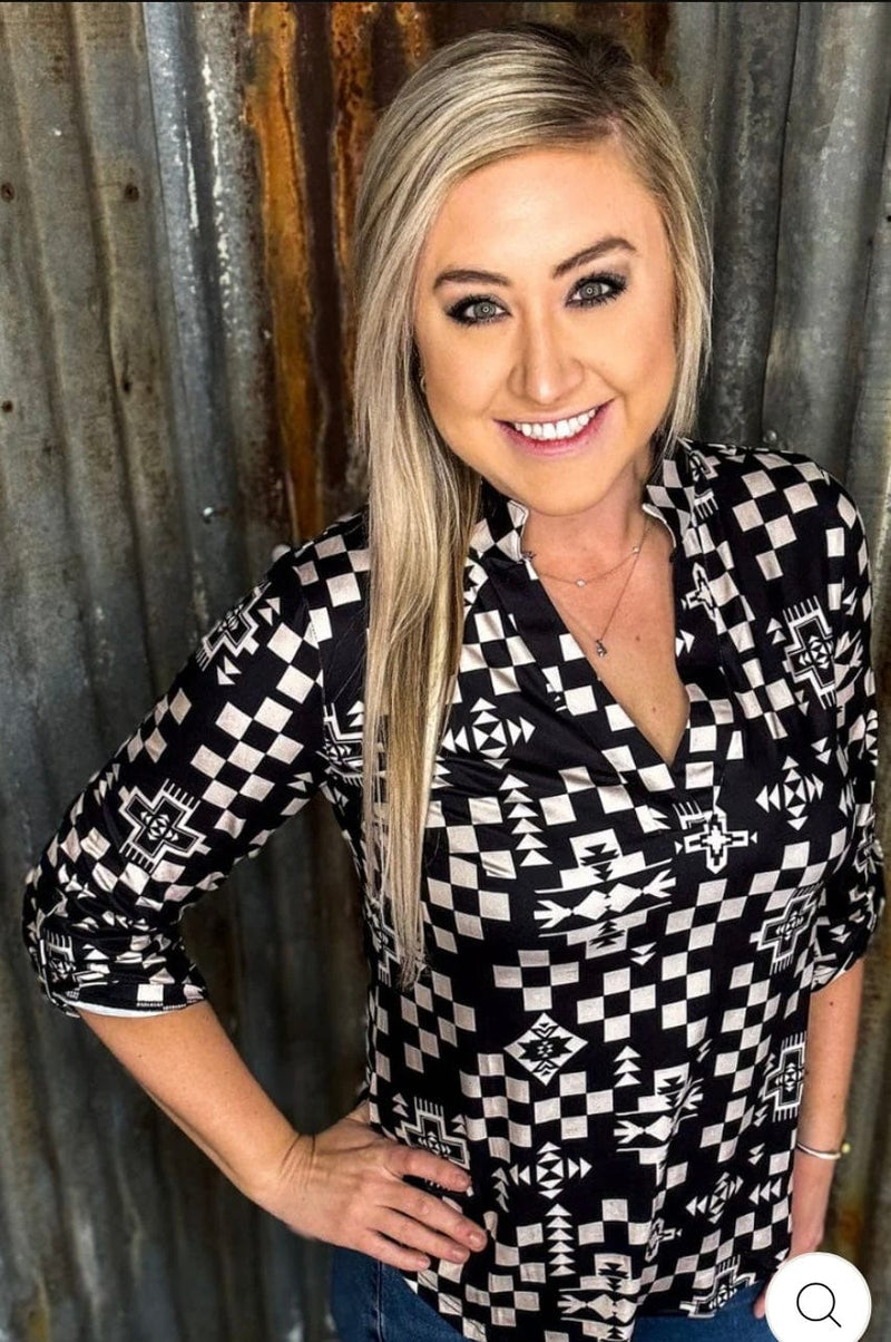 Shop Envi Me Tops and Tunics The Nampa Nights Aztec Top