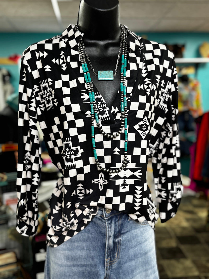 Shop Envi Me Tops and Tunics The Nampa Nights Aztec Top