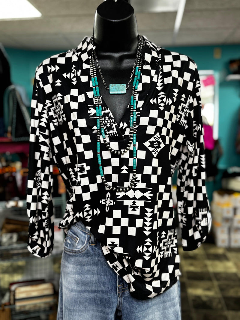 Shop Envi Me Tops and Tunics The Nampa Nights Aztec Top