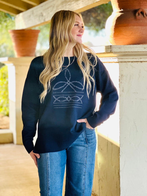 Shop Envi Me Tops and Tunics The Navy Bootstitch Pullover