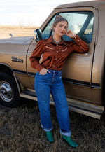 Shop Envi Me Sale The Nevada Fall Days Copper Satin Retro Western Top