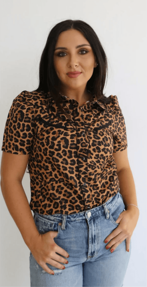 Shop Envi Me Sale The Nevada Summer Nights Retro Western Leopard Top