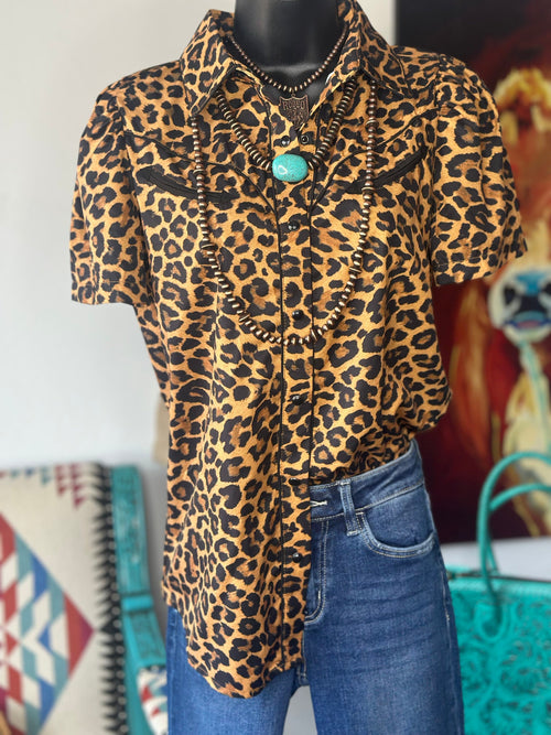 Shop Envi Me Sale The Nevada Summer Nights Retro Western Leopard Top